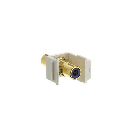 Cable Wholesale Keystone Insert, White, RCA Female Coupler (Blue RCA) 324-120WB